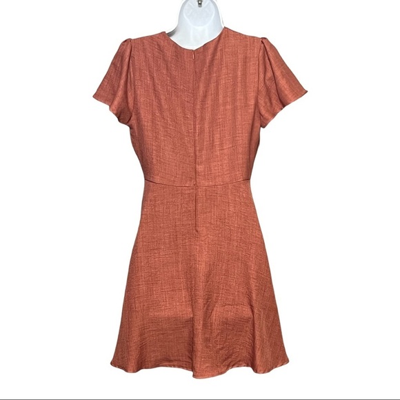 Altar’d State Garner Spring Dress Dusty Rose Flutter Sleeves V- Neck Fit & Flare - Picture 5 of 9